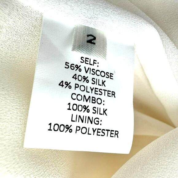 YIGAL‎ AZROUEL Women's Size 2 Silk Runway Midi Dress White Yellow Black Bow NYC - Picture 9 of 13